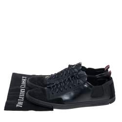 Louis Vuitton Black Leather Low Top Sneakers Size 45.5