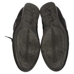 Pre Owned Louis Vuitton Black Mesh and Suede Logo Velcro Strap Sneakers Size 44.5