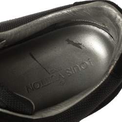 Pre Owned Louis Vuitton Black Mesh and Suede Logo Velcro Strap Sneakers Size 44.5