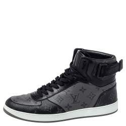 Louis Vuitton Black/Grey Monogram Canvas Rivoli High Top Sneakers Size ...