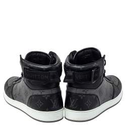 مملوكة مسبقًا Louis Vuitton Black/Grey Monogram Canvas Rivoli High Top Sneakers Size 43
