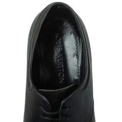 Pre Owned Louis Vuitton Two Tone Leather And Black Epi Leather Lace Up Derby Size 41