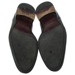 Pre Owned Louis Vuitton Two Tone Leather And Black Epi Leather Lace Up Derby Size 41