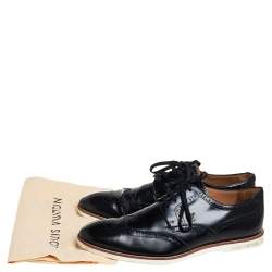 Pre Owned Louis Vuitton Black Brogue Leather Lace Up Derby Size 43
