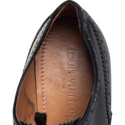 Pre Owned Louis Vuitton Black Brogue Leather Lace Up Derby Size 43