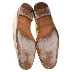 Louis Vuitton Gold Patent Leather Lace Up Derby Size 44