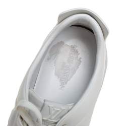 مملوكة مسبقًا Louis Vuitton White Leather And Suede Low Top Sneakers Size 44.5