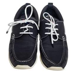 Pre Owned Louis Vuitton Blue Canvas Boat Shoes Size 45