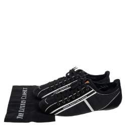 Pre Owned Louis Vuitton Black/White Canvas And Suede Cosmos Low Top Sneakers Size 42