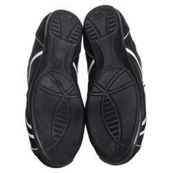 Pre Owned Louis Vuitton Black/White Canvas And Suede Cosmos Low Top Sneakers Size 42