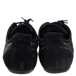 Pre Owned Louis Vuitton Black/White Canvas And Suede Cosmos Low Top Sneakers Size 42