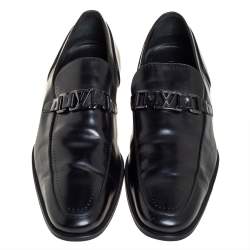 Pre Owned حذاء لوفرز لوي فيتون ميجور جلد أسود مقاس 45