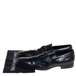 Pre Owned حذاء لوفرز لوي فيتون ميجور جلد أسود مقاس 45