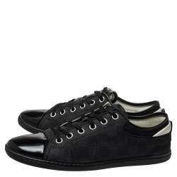 Pre Owned حذاء رياضي لوي فيتون جلد ونايلون غرافيت دامييه رصاصي/أسود مقدمة سوداء منخفض من أعلى مقاس 42