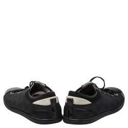 Pre Owned حذاء رياضي لوي فيتون جلد ونايلون غرافيت دامييه رصاصي/أسود مقدمة سوداء منخفض من أعلى مقاس 42