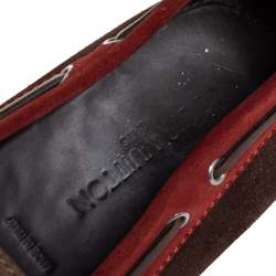 Pre Owned Louis Vuitton Multicolor Leather And Suede Gloria Loafers Size 44.5