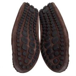 Pre Owned Louis Vuitton Multicolor Leather And Suede Gloria Loafers Size 44.5