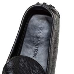 Louis Vuitton Black Leather Slip On Loafers Size 43.5