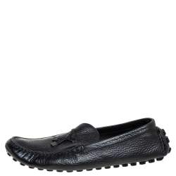 Louis Vuitton Black Leather Slip On Loafers Size 43.5