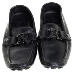 Louis Vuitton Black Leather Monte Carlo Loafers Size 43