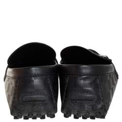 Pre Owned Louis Vuitton Black Leather Damier Infini Hockenheim Loafers Size 43