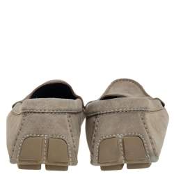 Pre Owned Louis Vuitton Beige Suede Penny Slip On Loafers Size 43