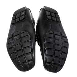 Louis Vuitton Black Leather Monte Carlo Slip on Loafer Size 44