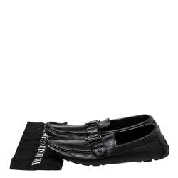 Louis Vuitton Black Leather Monte Carlo Slip on Loafer Size 44