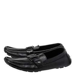 Louis Vuitton Black Leather Monte Carlo Slip on Loafer Size 44