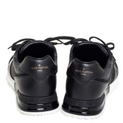 Pre Owned Louis Vuitton Black Mesh And Leather Low Top Sneakers Size 41