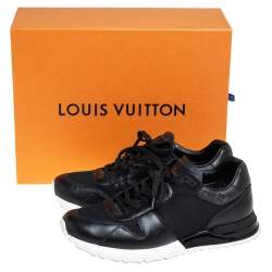 Pre Owned Louis Vuitton Black Mesh And Leather Low Top Sneakers Size 41