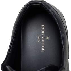 مملوكة مسبقًا Louis Vuitton Black Leather and Monogram Eclipse Canvas Match Up Sneaker Size 41.5