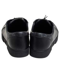 مملوكة مسبقًا Louis Vuitton Black Leather and Monogram Eclipse Canvas Match Up Sneaker Size 41.5