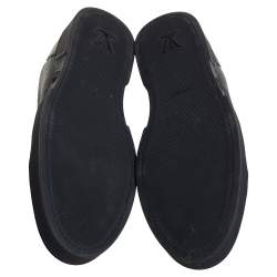 مملوكة مسبقًا Louis Vuitton Black Leather and Monogram Eclipse Canvas Match Up Sneaker Size 41.5