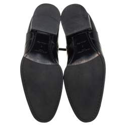 Pre Owned Louis Vuitton Black Leather Ankle Boots Size 43