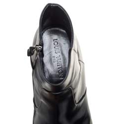 Pre Owned Louis Vuitton Black Leather Ankle Boots Size 43