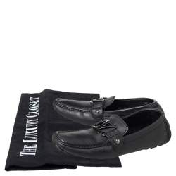 Louis Vuitton Black Leather Monte Carlo Slip On Loafers Size 41