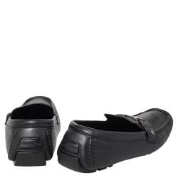 Louis Vuitton Black Leather Monte Carlo Slip On Loafers Size 41