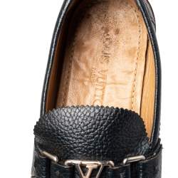 Pre Owned Louis Vuitton Black Leather Major Loafers Size 41