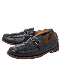 Pre Owned Louis Vuitton Black Leather Major Loafers Size 41