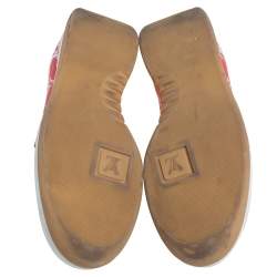 Pre Owned Louis Vuitton x Supreme White Leather and Monogram Canvas Trim Sport Sneakers Size 40