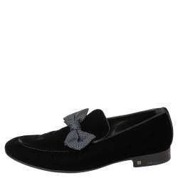 مملوكة مسبقًا Louis Vuitton Deep Blue Velvet Tuxedo Bow Loafers Size 42