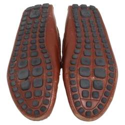 Pre Owned Louis Vuitton Brown Leather Arizona Loafers Size 43