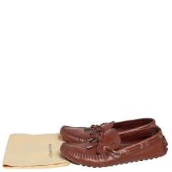 Pre Owned Louis Vuitton Brown Leather Arizona Loafers Size 43