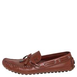 Pre Owned Louis Vuitton Brown Leather Arizona Loafers Size 43