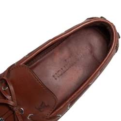 Pre Owned Louis Vuitton Brown Leather Arizona Loafers Size 43