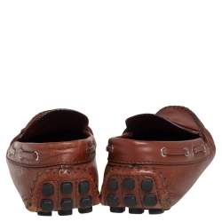 Pre Owned Louis Vuitton Brown Leather Arizona Loafers Size 43