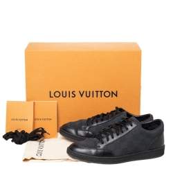 Pre Owned Louis Vuitton Graphite Damier Fabric And Leather Offshore Low Top Sneakers Size 40