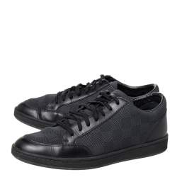 Pre Owned Louis Vuitton Graphite Damier Fabric And Leather Offshore Low Top Sneakers Size 40