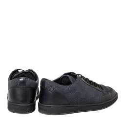 Pre Owned Louis Vuitton Graphite Damier Fabric And Leather Offshore Low Top Sneakers Size 40